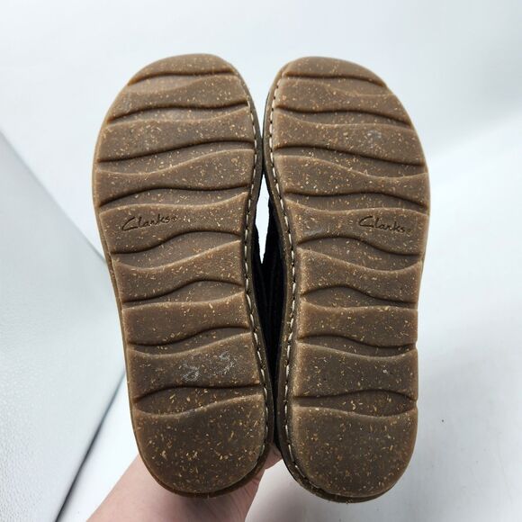 Clarks Collection Loafers Womens 6 Slip On Flats Black Suede #13281 Soft Cushion - Picture 6 of 12